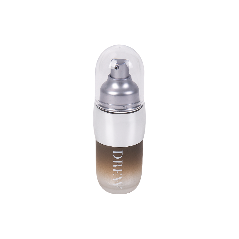 Ang hugis na kapsula na portable airless pump lotion bote 