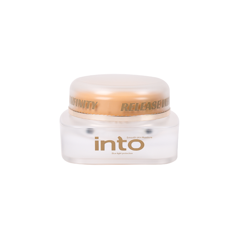 Square body round head frosted glass cream jar 