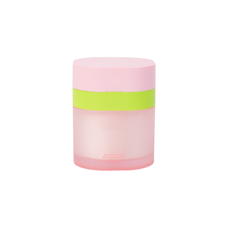 Tinted frosted glass shell airless pump lotion jar