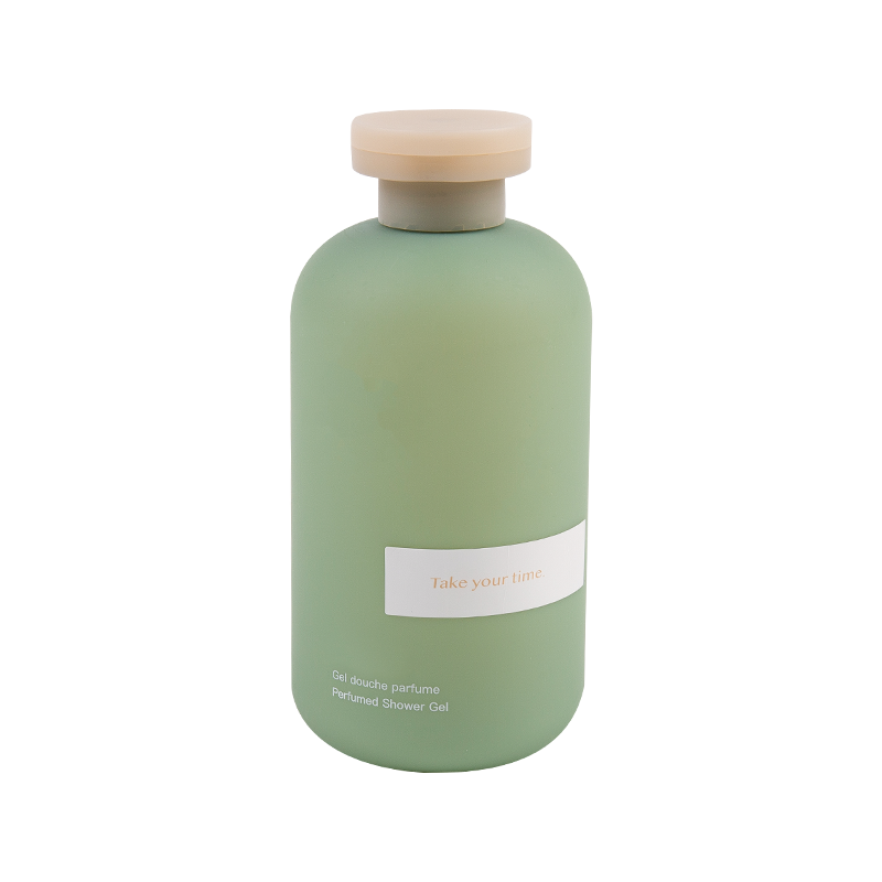 Banayad na berdeng nagyelo na push-on shower gel plastic bote
