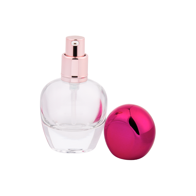 30ml glass pabango bote na may metal na kulay -rosas na abs cap