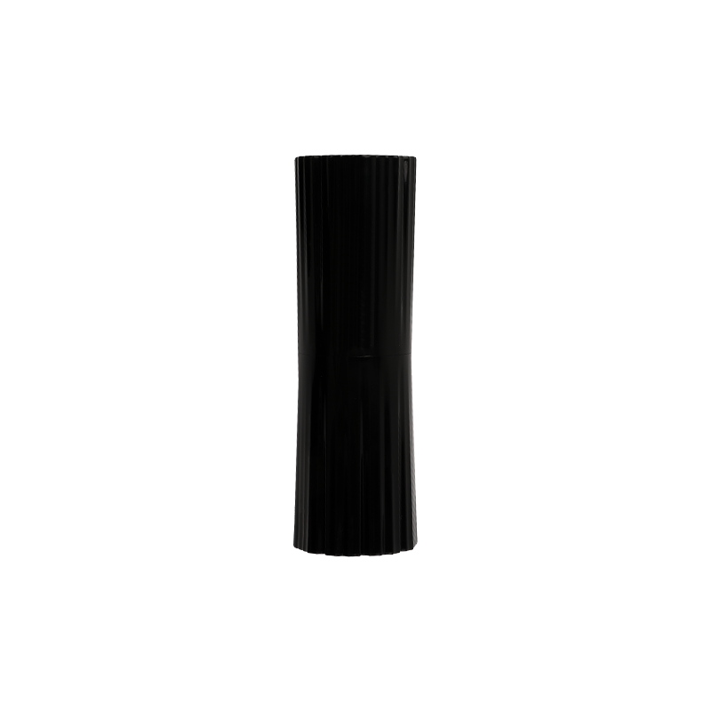 Elegant ribbed black lipstick tube